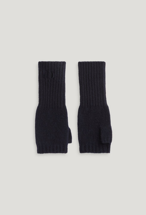 Navy cashmere mittens