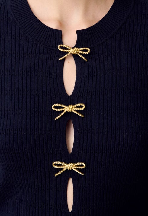 Thin knit jumper with bows
