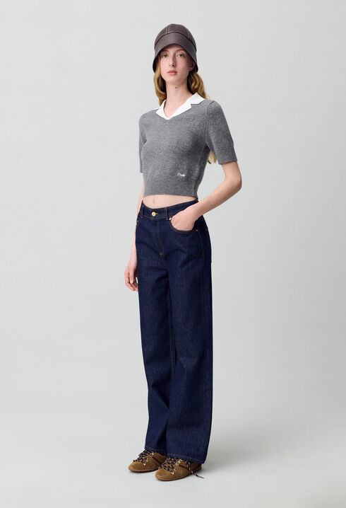 Fitted fine-knit jumper