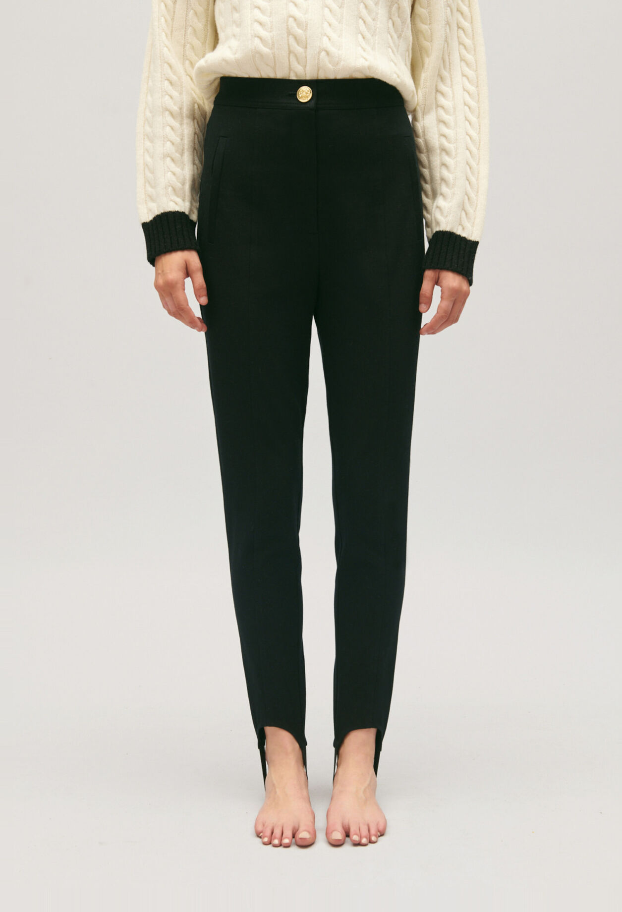 High-rise slim-fit trousers