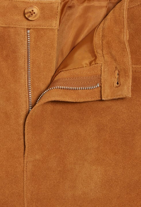 Dark beige suede leather trousers