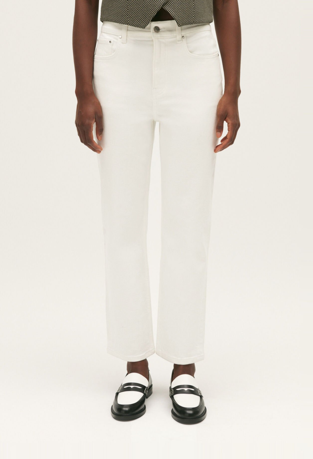 Ecru straight-fit jeans