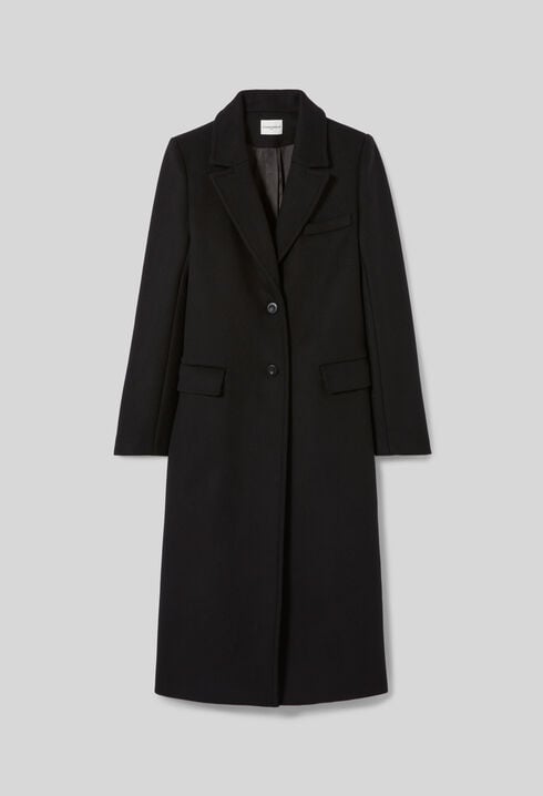 Long straight wool coat