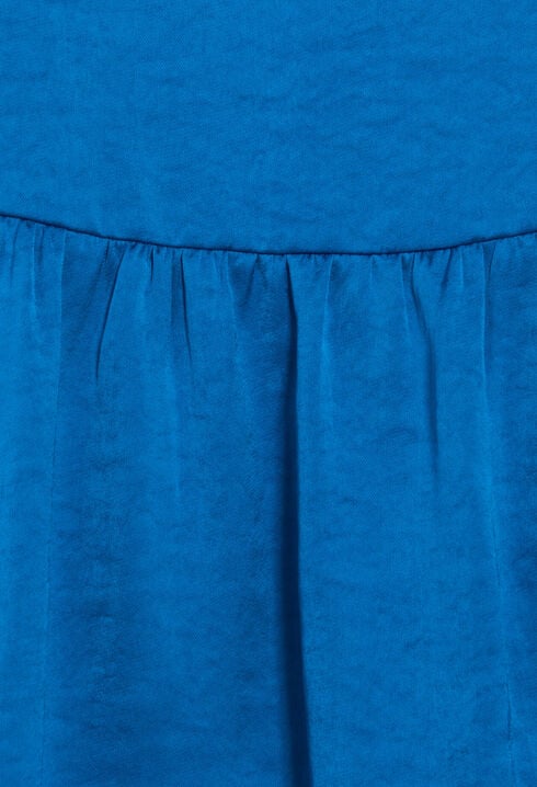 Satiny blue midi dress