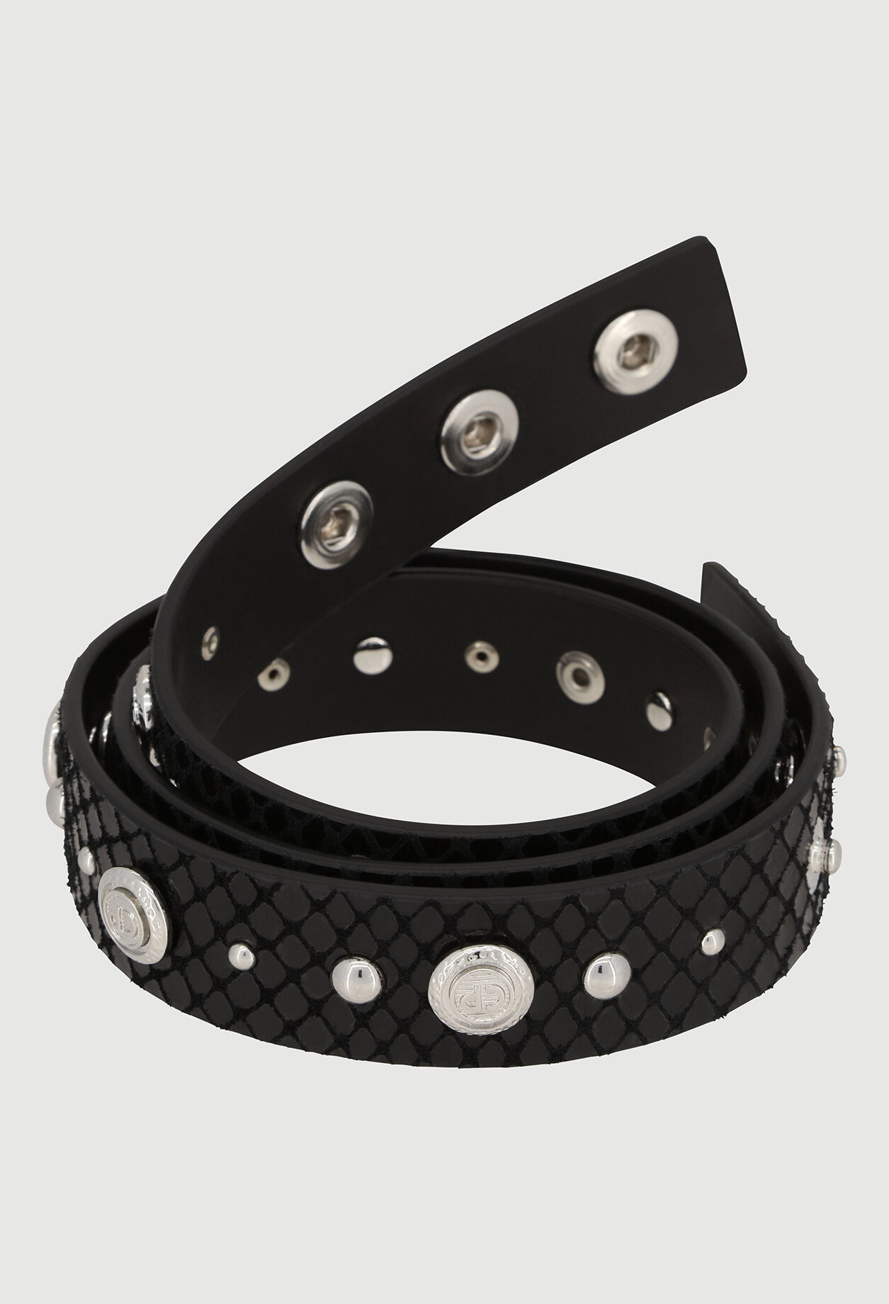 Metal and leather belt