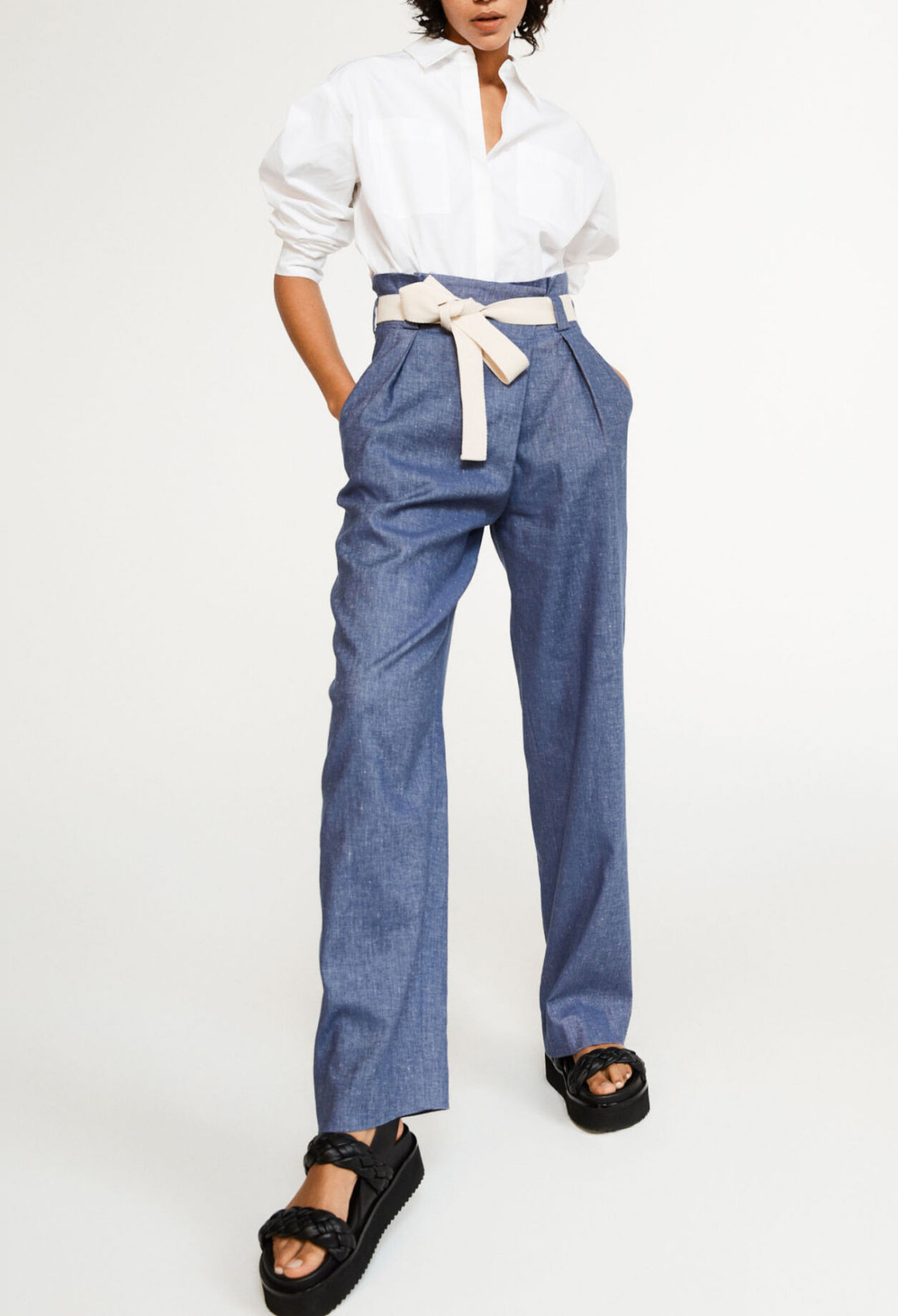 High waist paperbag trousers