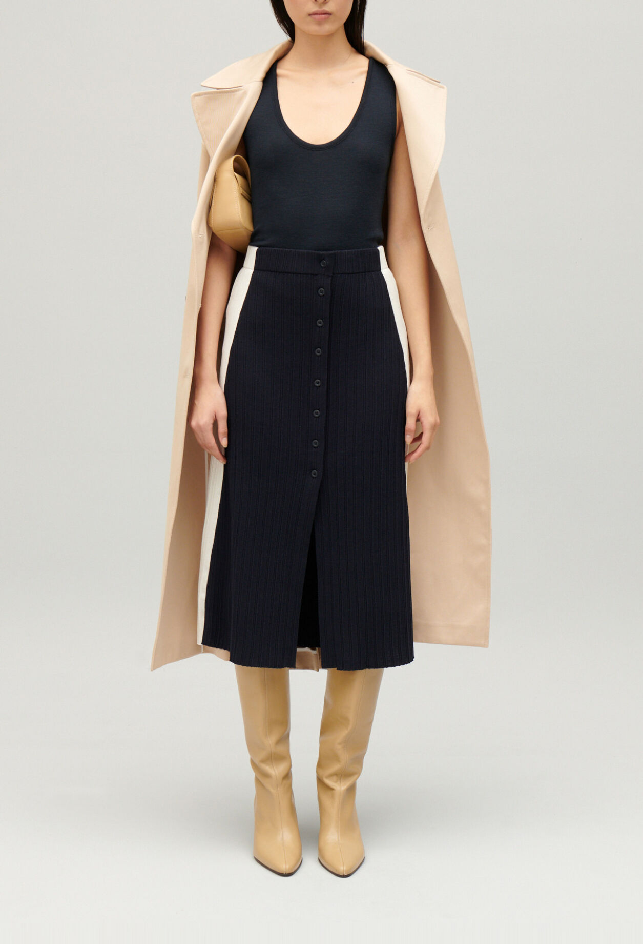 Two-tone midi dress