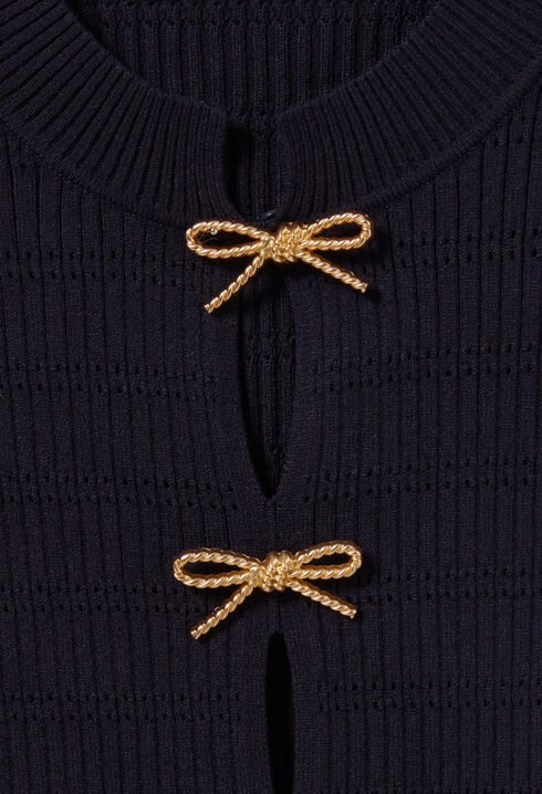Thin knit jumper with bows