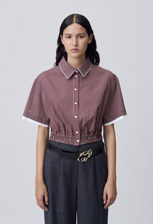 Short checked shirt