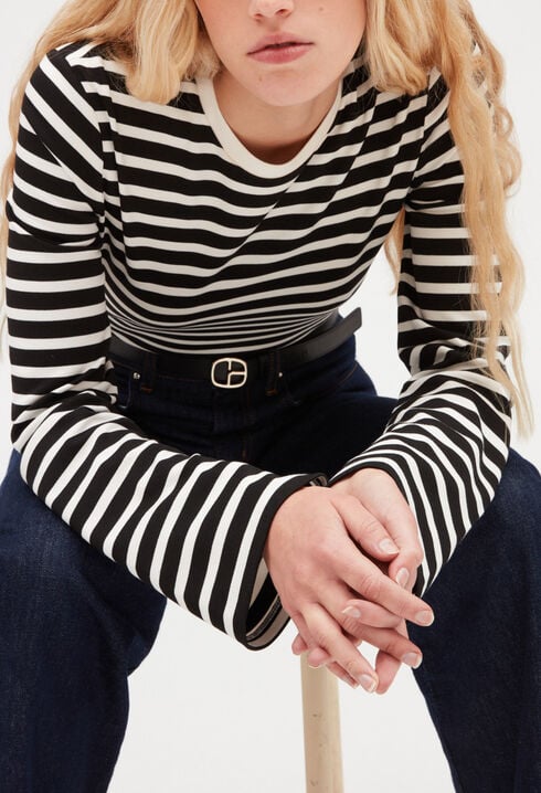 Two tone striped t-shirt