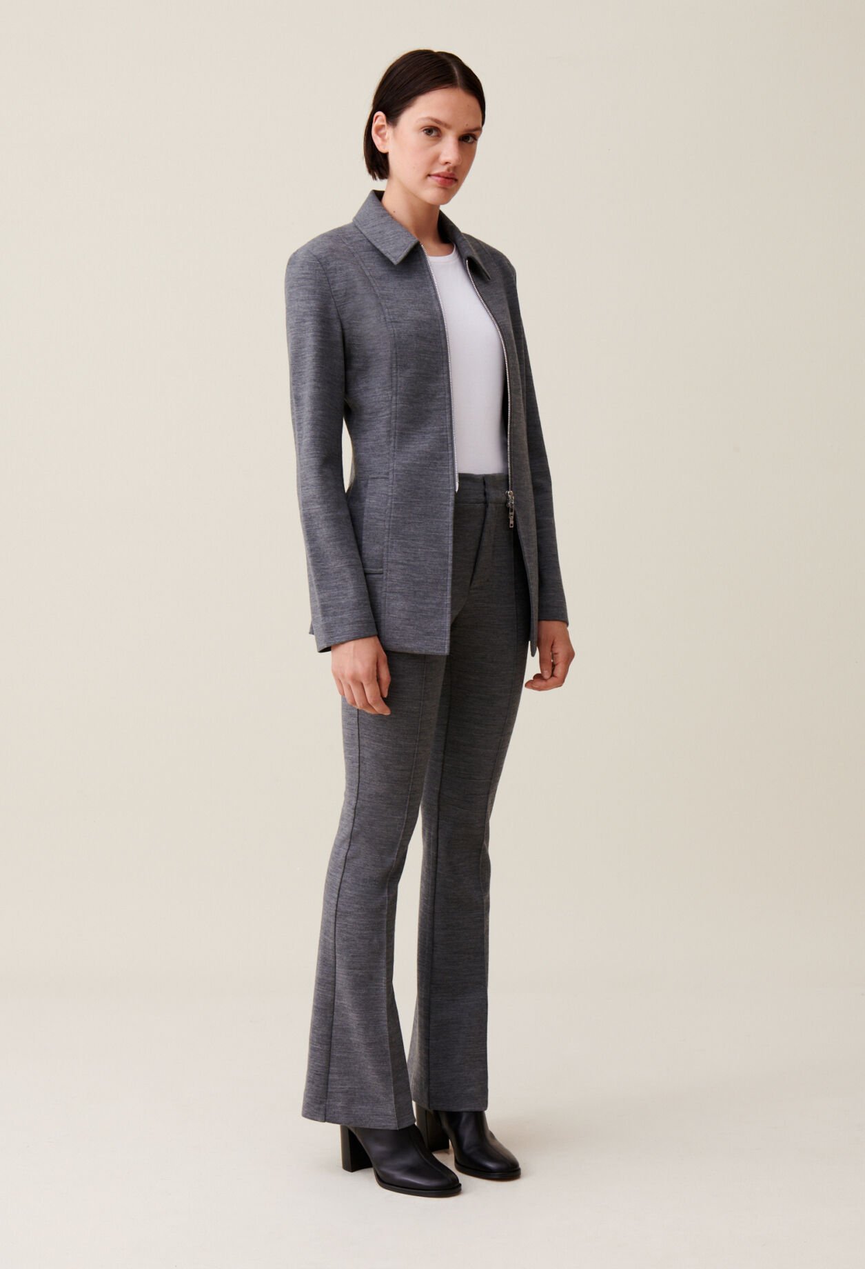 Grey fitted zipped jacket for women Claudie Pierlot