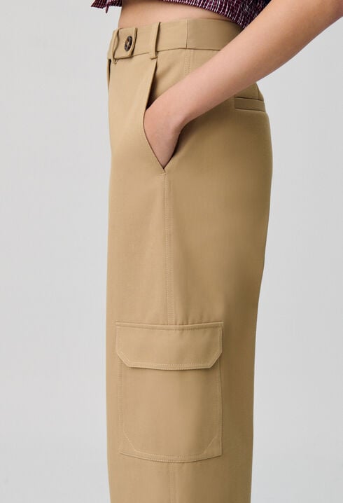 Wide-Leg Straight Cargo Trousers