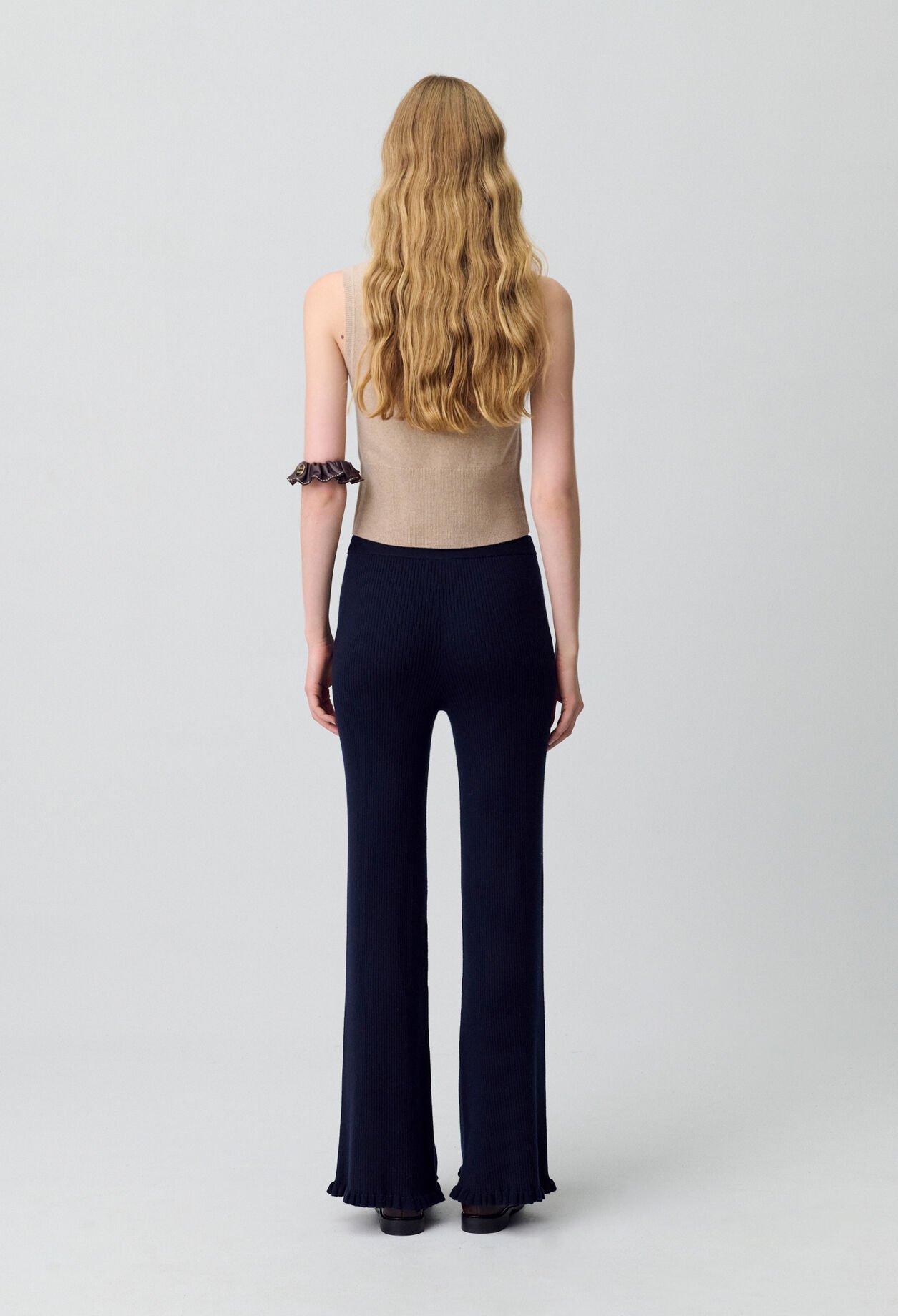 Flared Knit Trousers