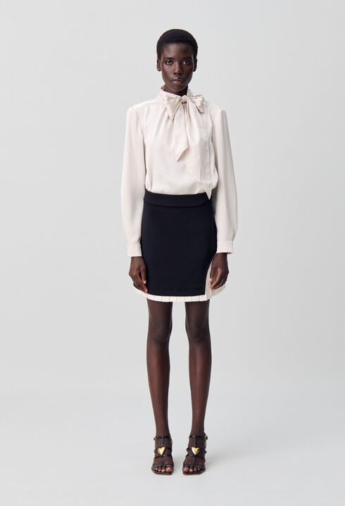 Flowing pussy-bow blouse