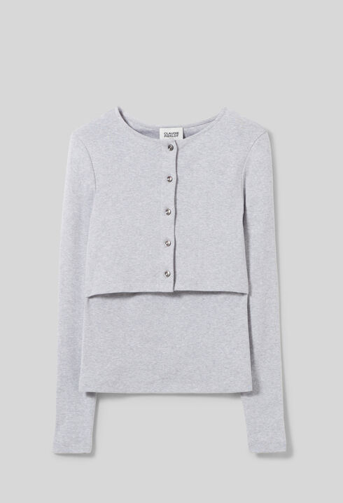 Cotton Cardigan T-Shirt Set