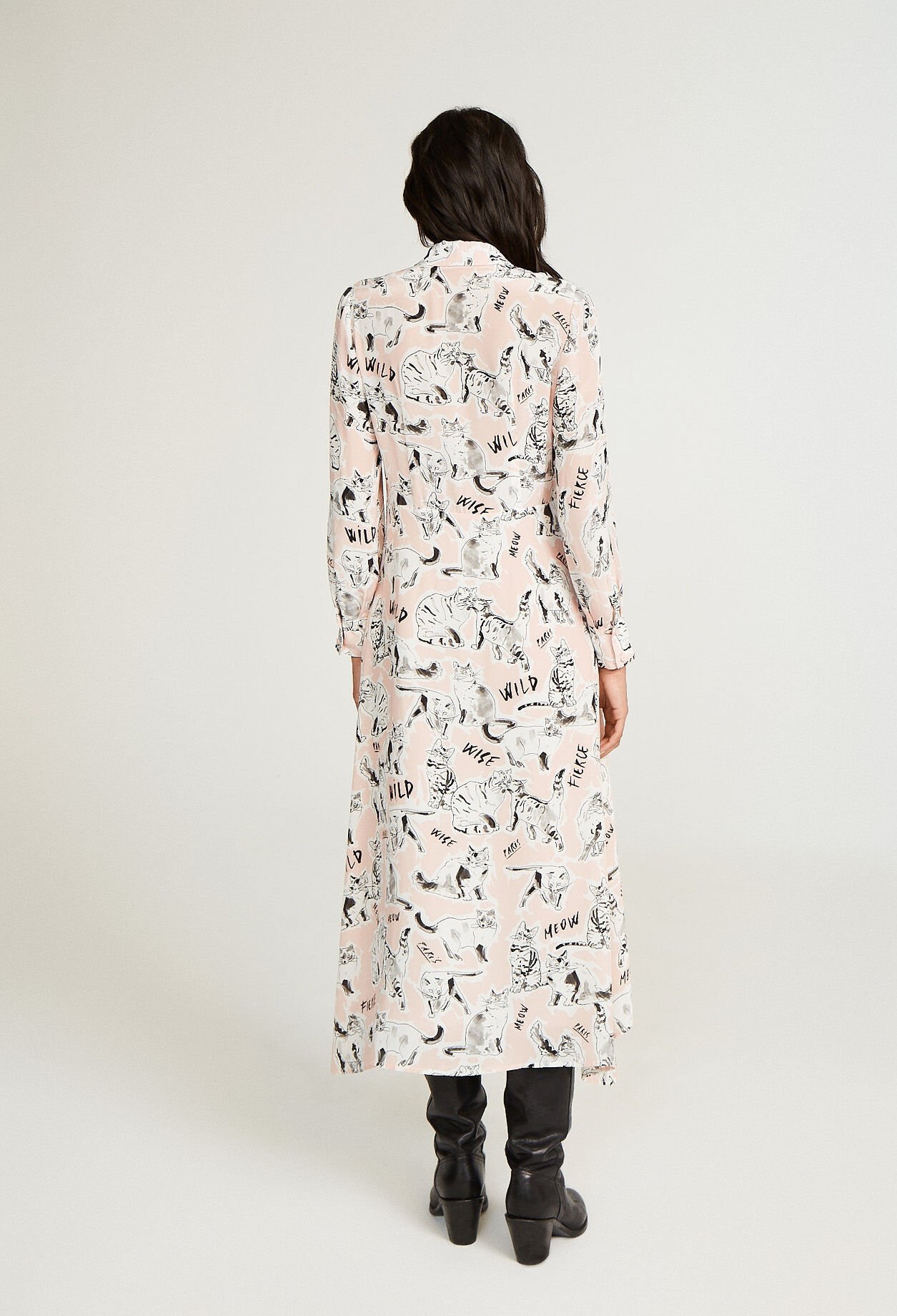 Printed shirt dress