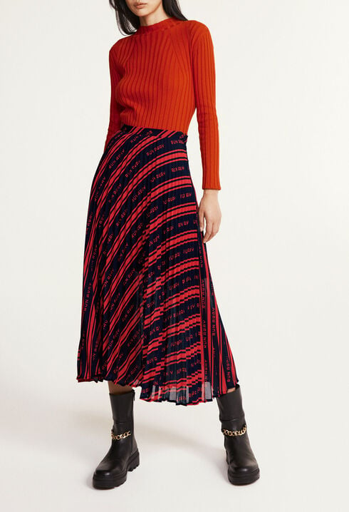 Pleated midi skirt