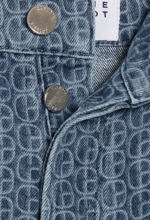 Straight monogrammed blue jeans
