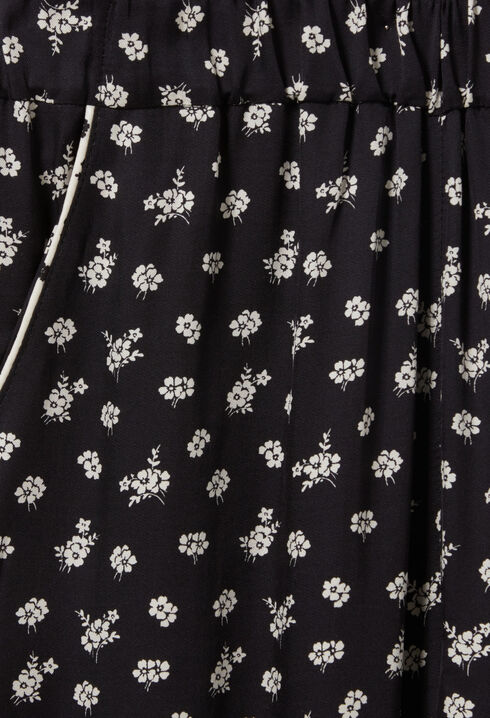 Wide-Leg Fluid Print Trousers