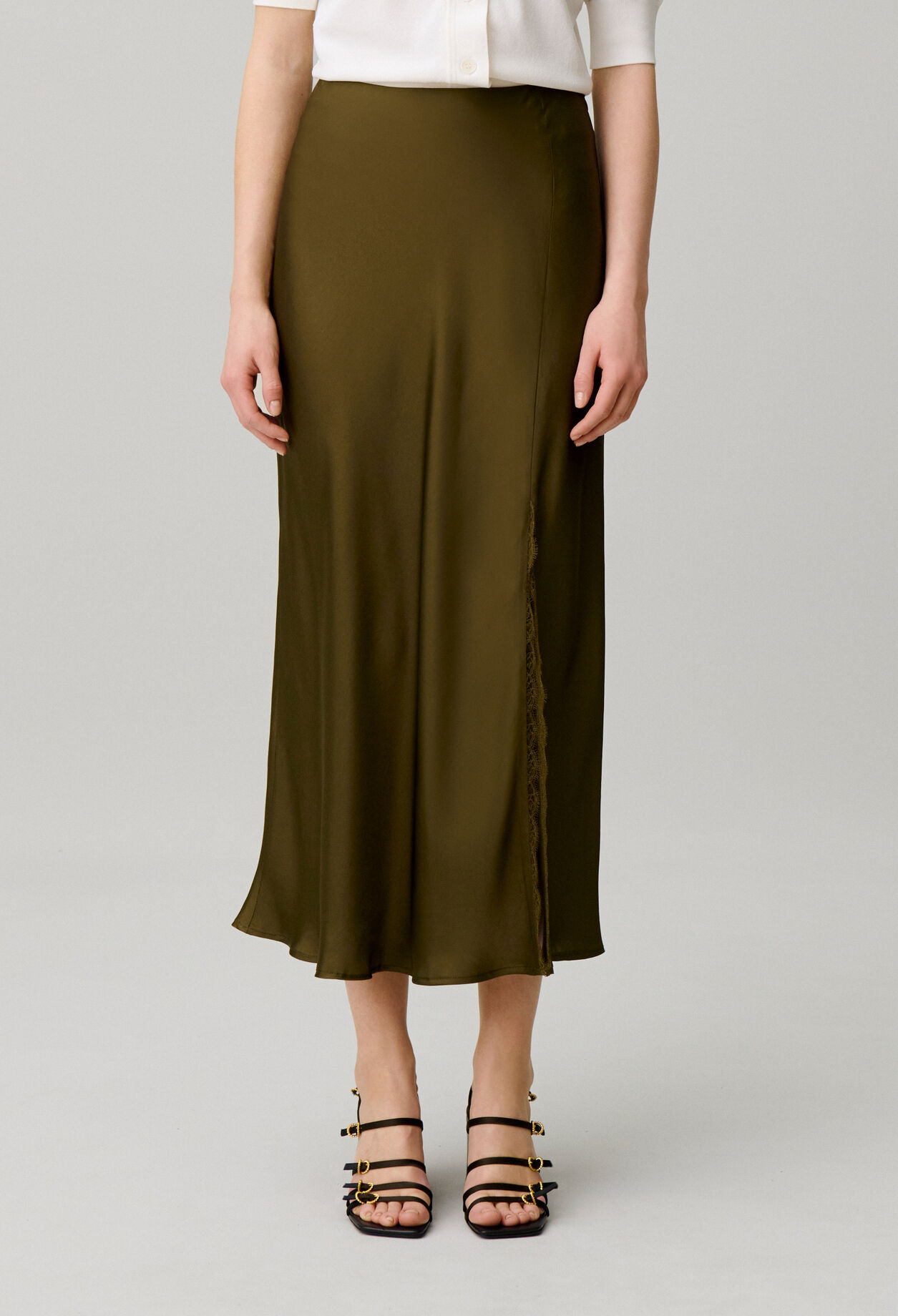 Satin lace skirt