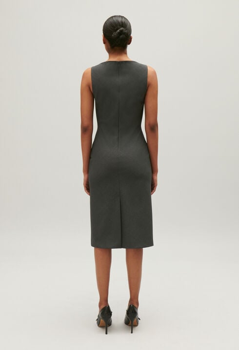 Black midi shift dress