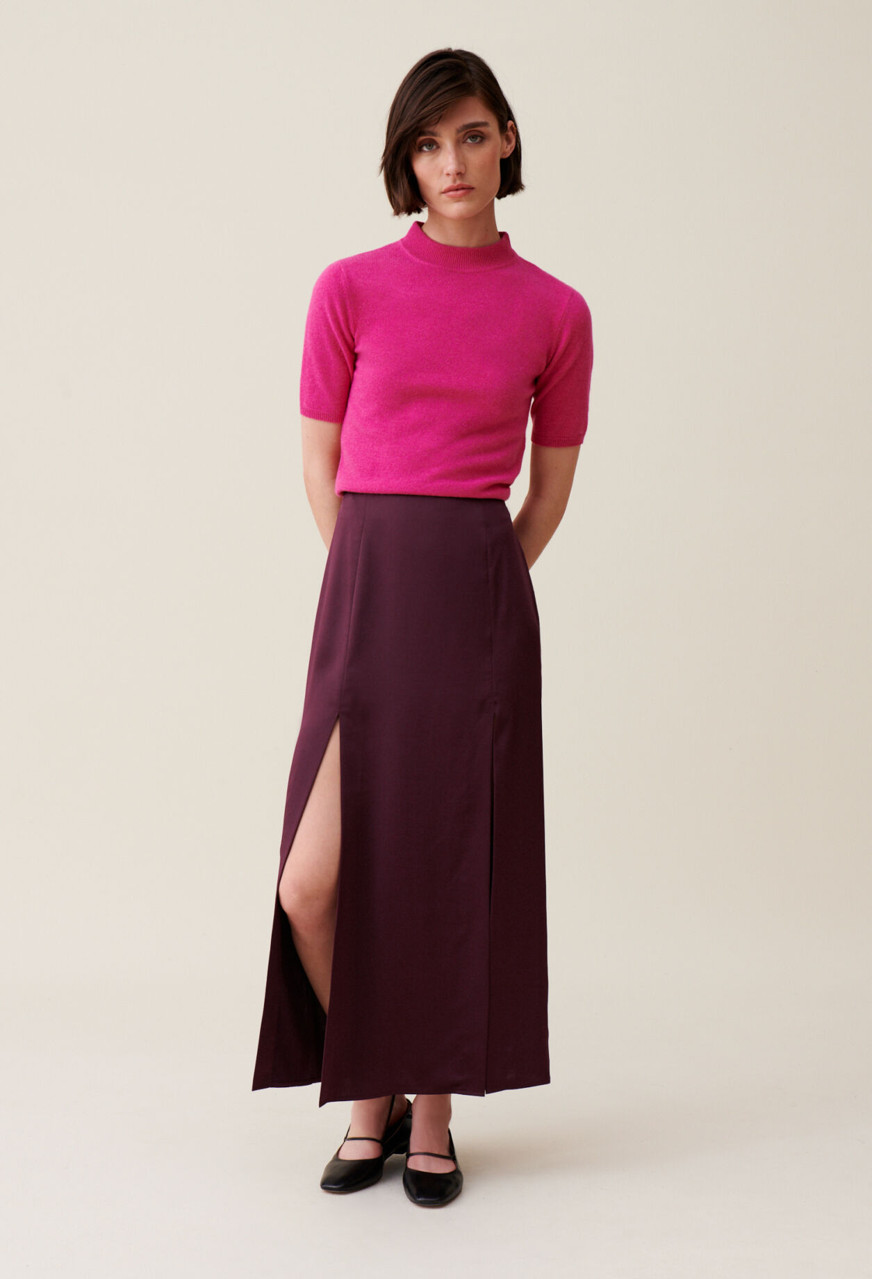 Flowy pleated maxi skirt clearance
