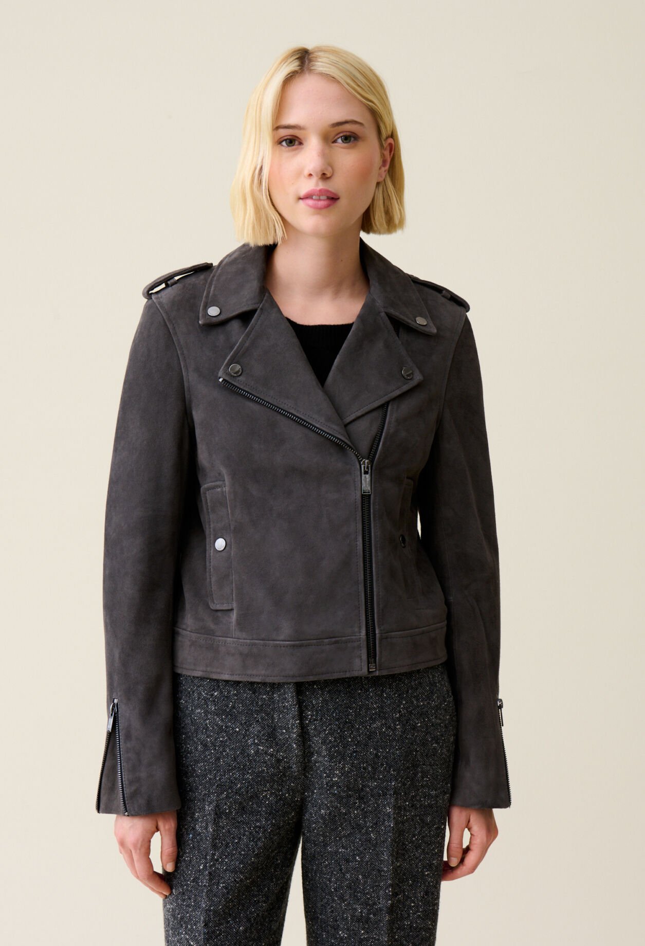 Suede motorcycle jacket shop