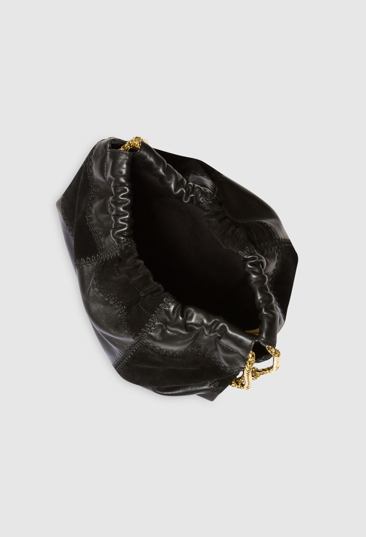 Black leather pouch bag