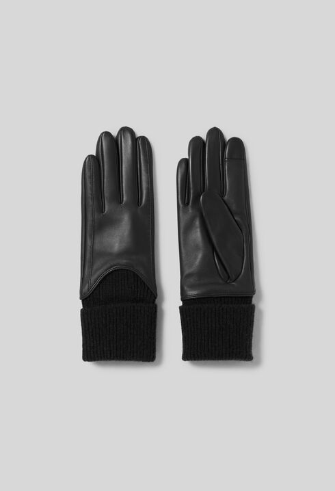 Leather and mesh gloves