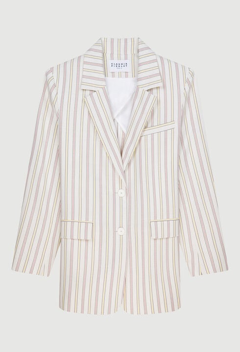 Striped tailored-fit jacket