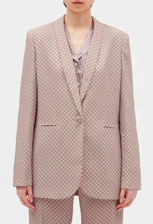 Printed pink suit jacket