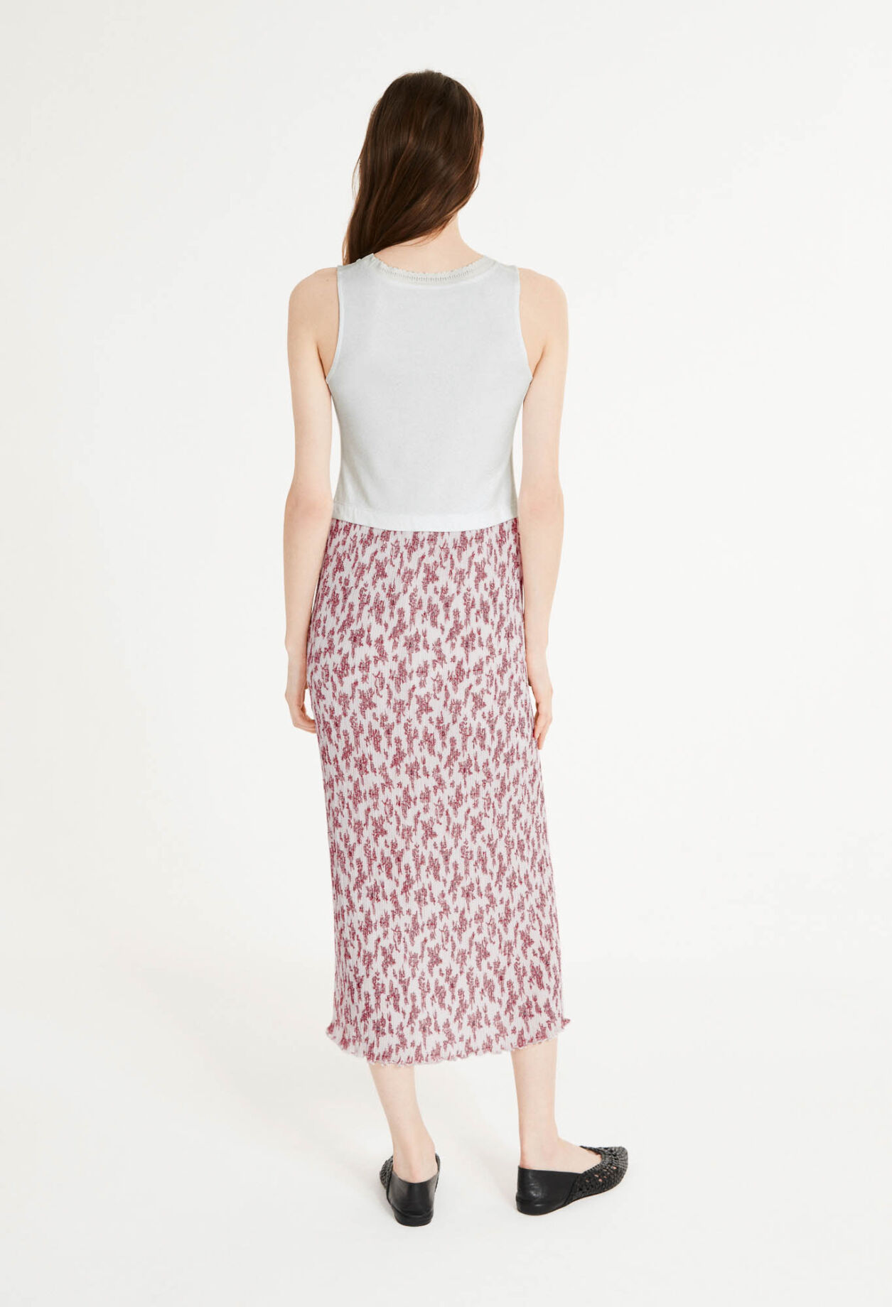 Pleated bi-material dress