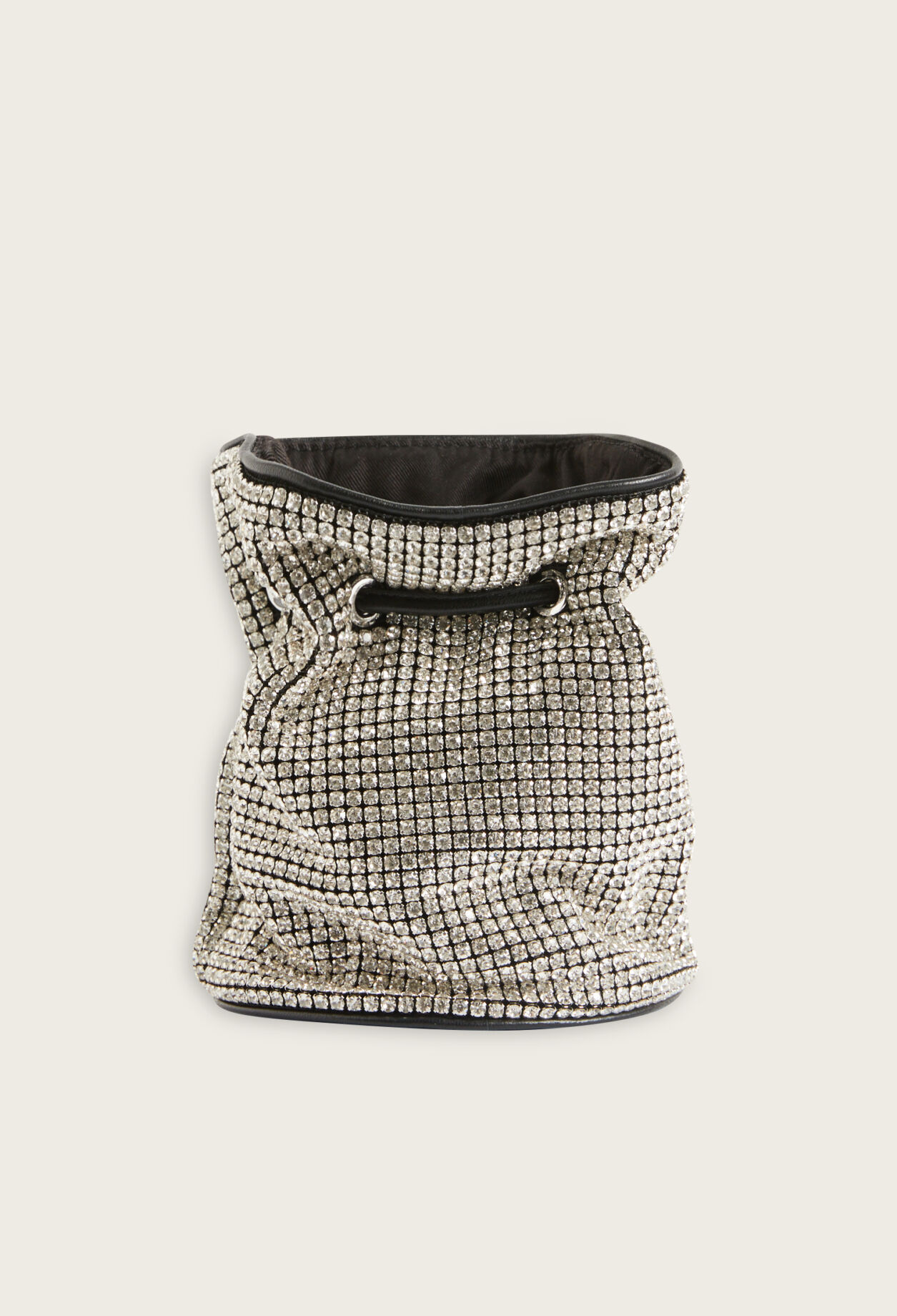 Small bucket bag with rhinestones
