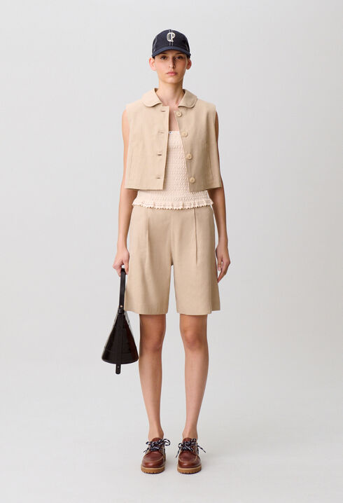 Short tailored linen jacket