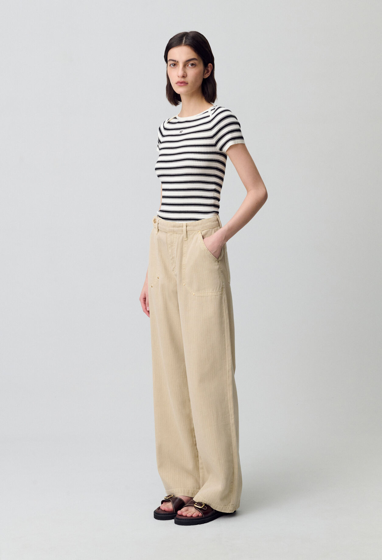 Fine-Knit Breton Stripe Top