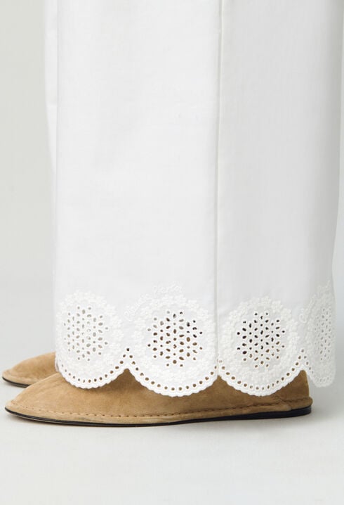 Lightweight embroidered trousers