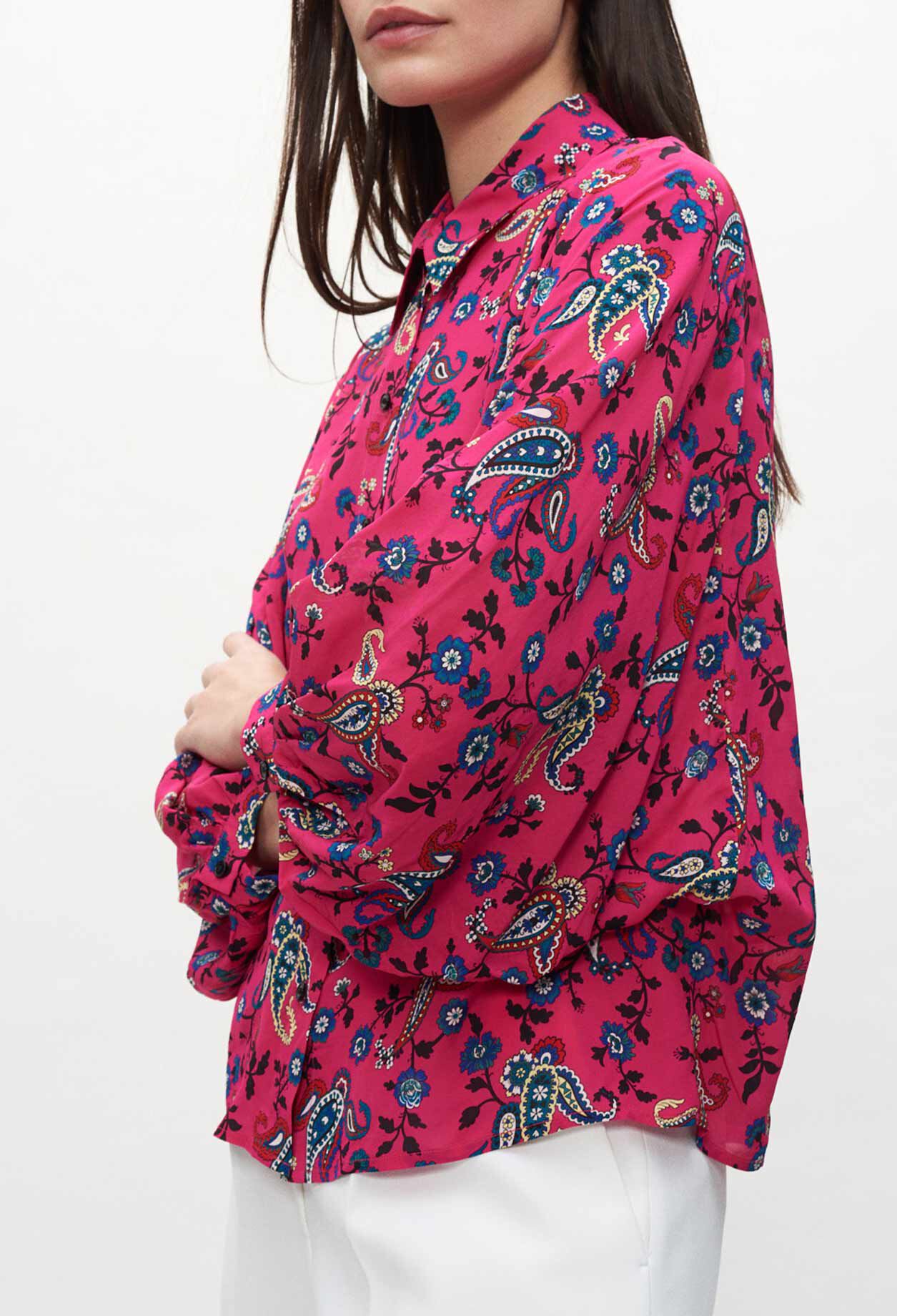 Fuchsia pink printed shirt