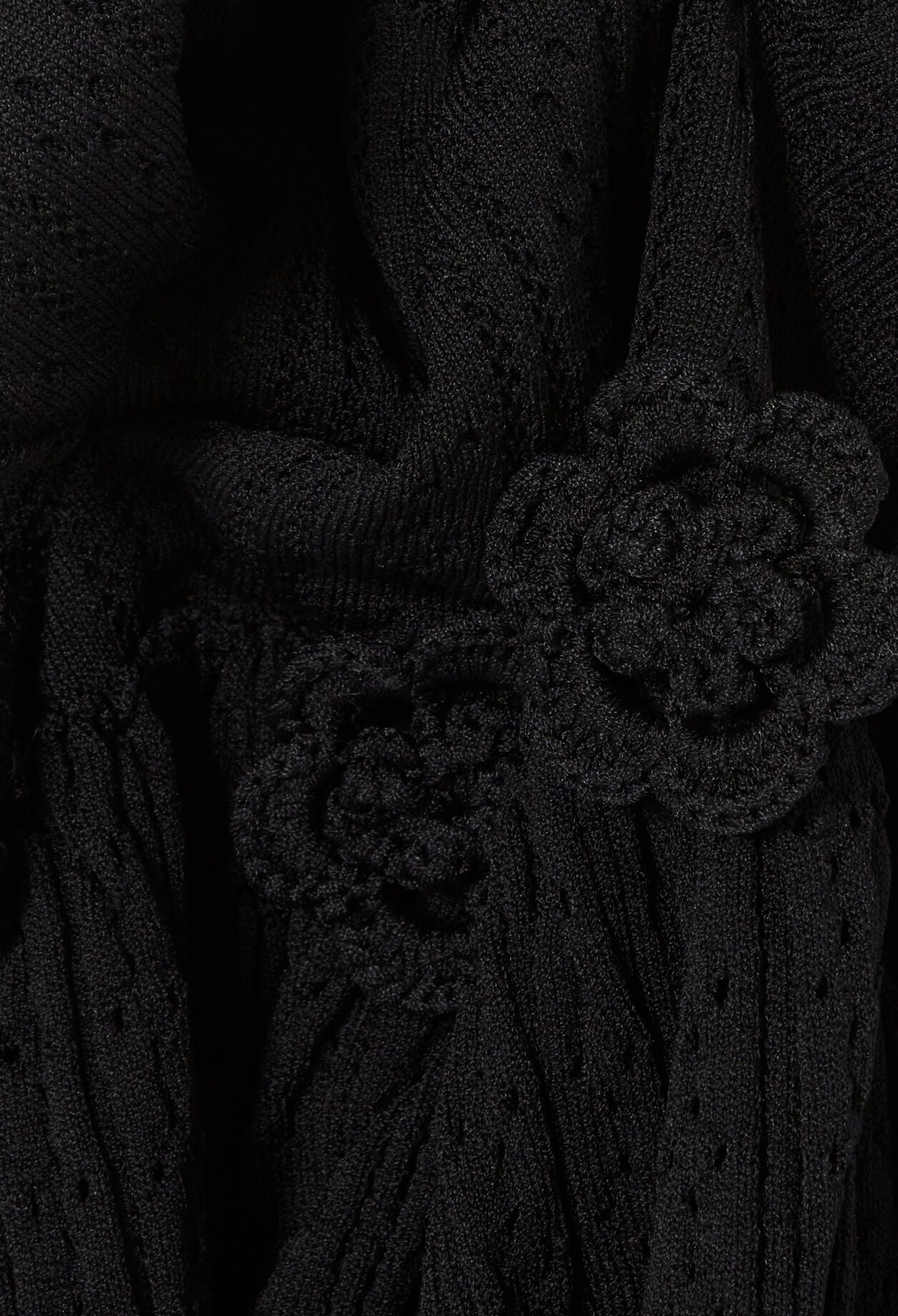 Crochet floral knit dress