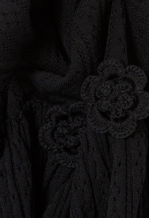 Crochet floral knit dress