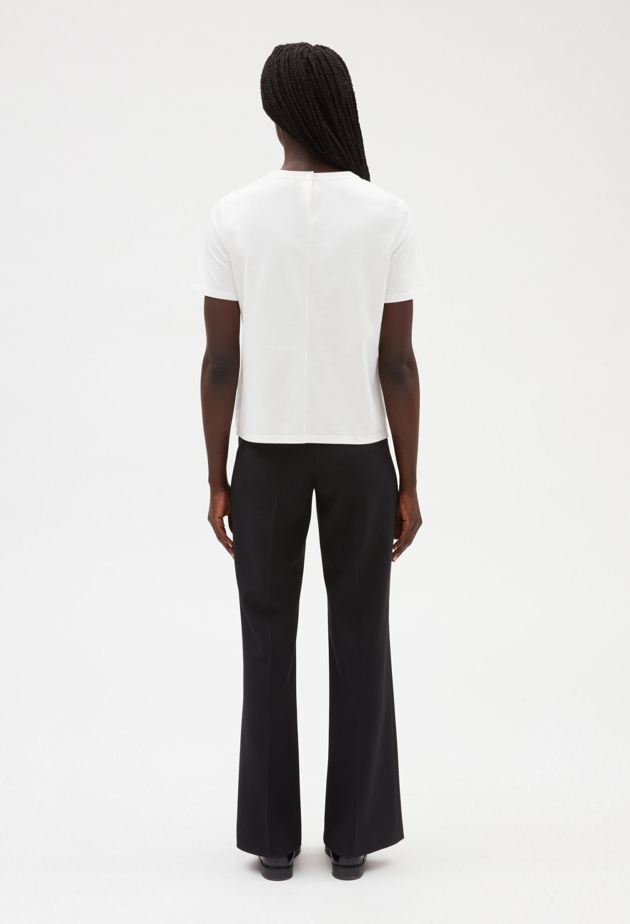 White scalloped T-shirt