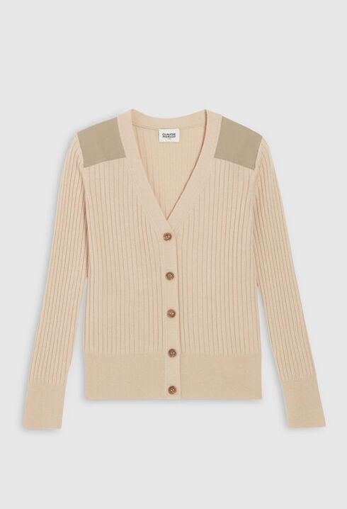 Beige knitted cardigan