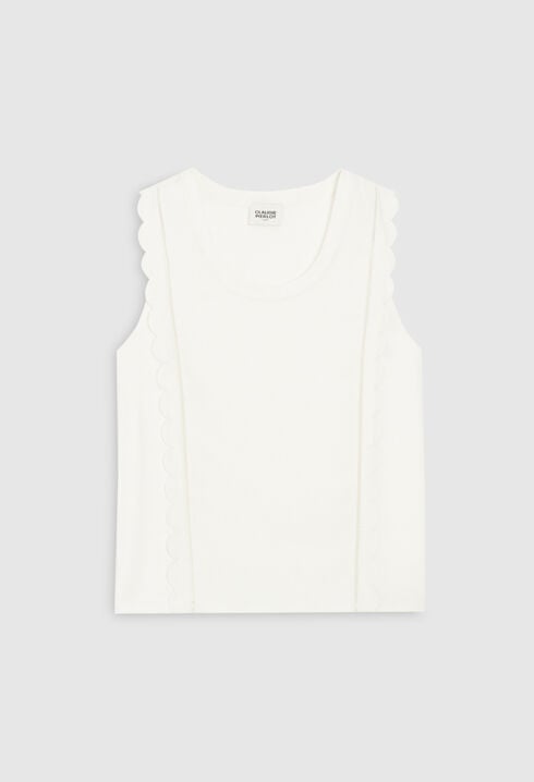 Off-white scalloped top