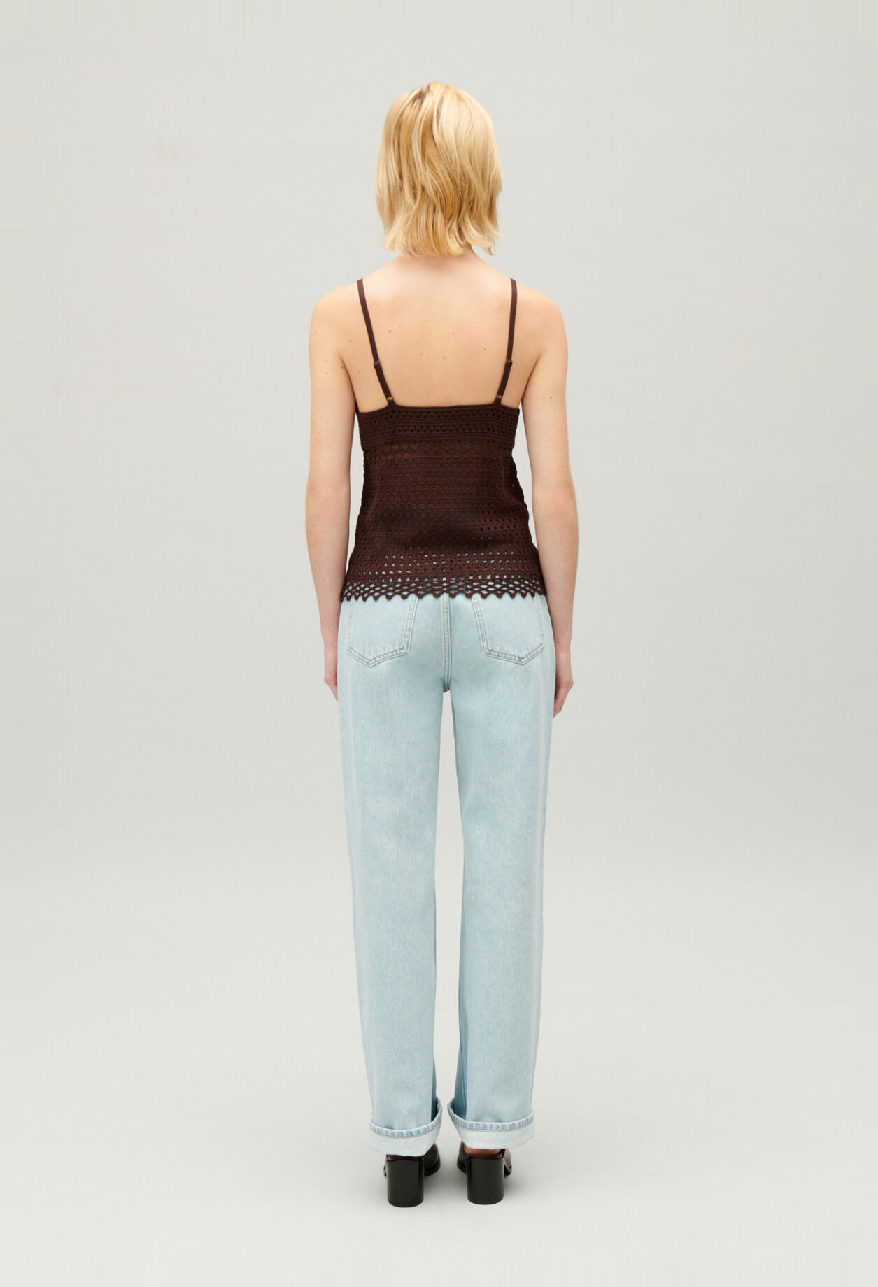 Brown crochet top