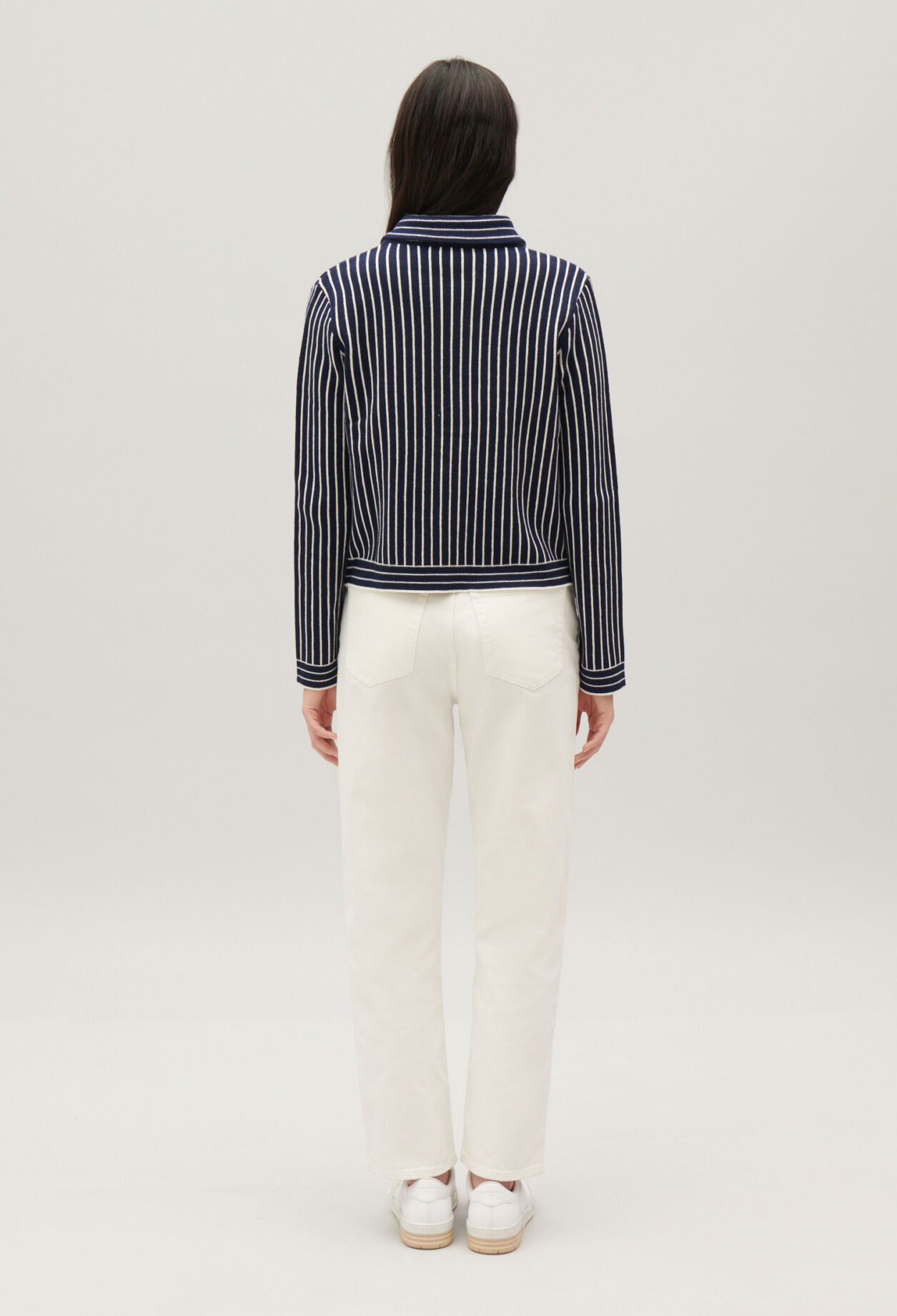 Stripy knit cardigan