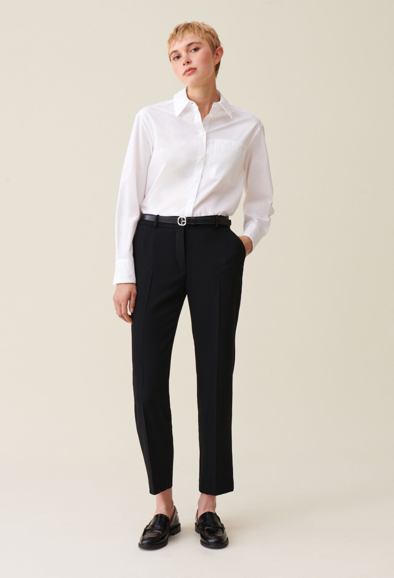Pantalon smoking femme noir clearance