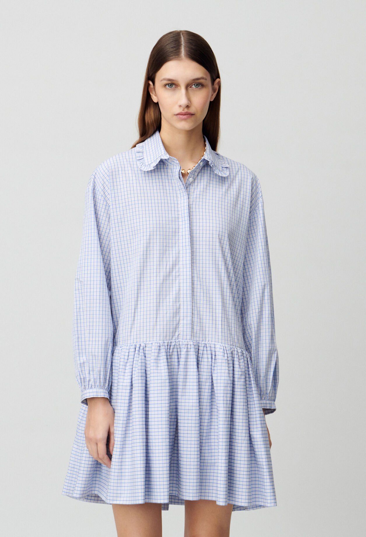 Checked babydoll dress