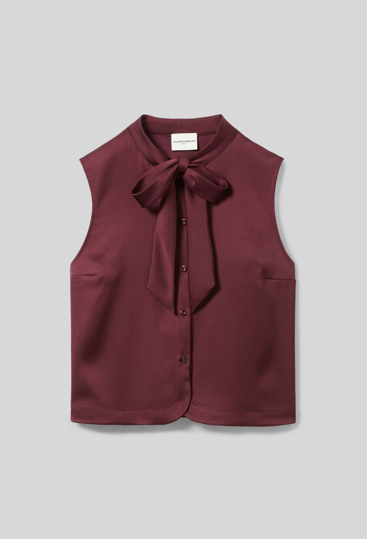 Sleeveless satin blouse