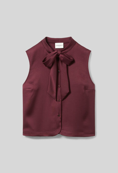 Sleeveless satin blouse