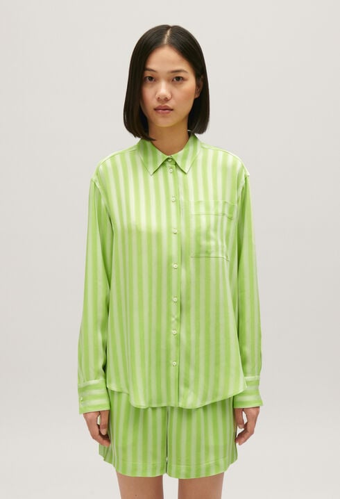 Matcha striped floaty shirt