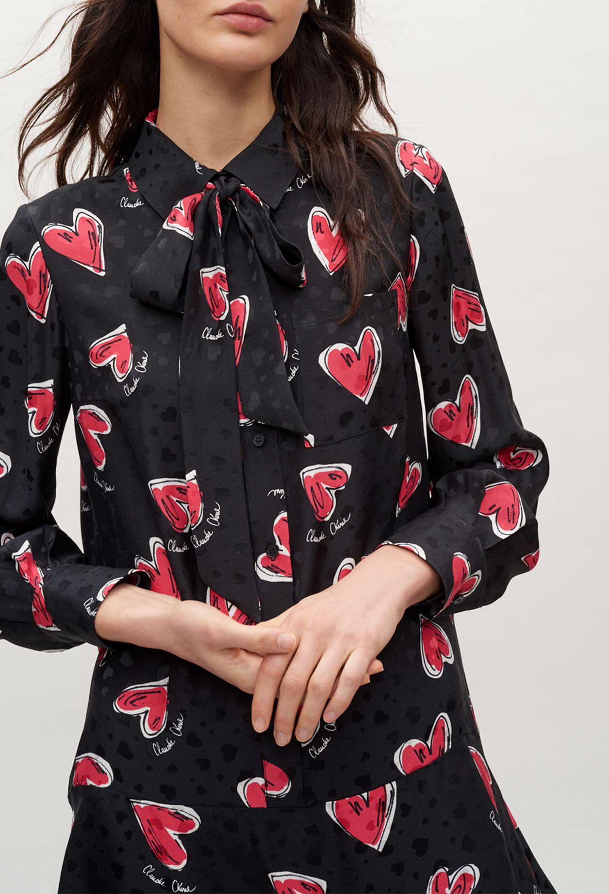 Printed shirt dress